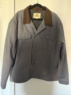 Woolrich  Sherpa Fleece Lined GRAY Canvas Barn Coat Jacket Men’s Sz XXL Jacket
